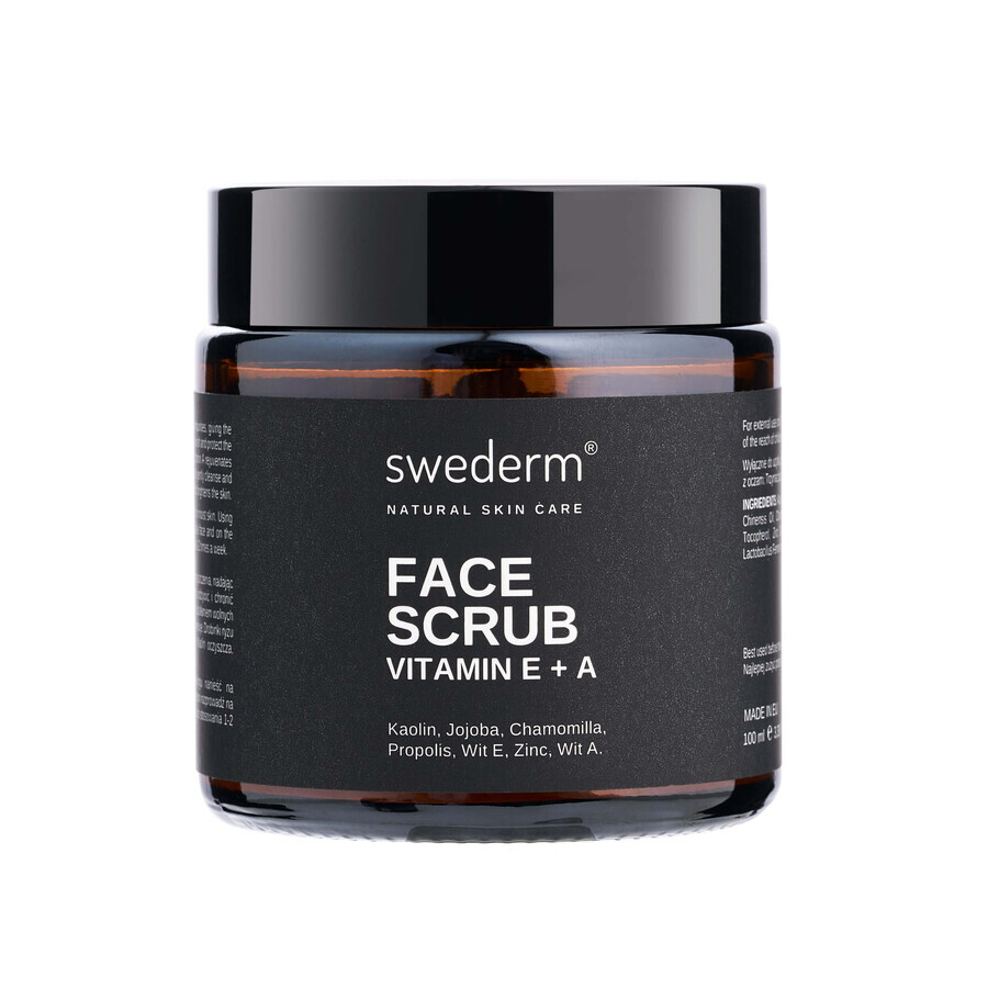 Swederm Scrub viso Vitamina E + A, scrub viso esfoliante, 100 ml