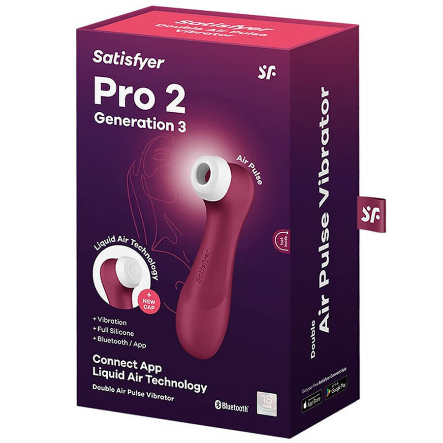 Satisfyer Pro 2 Generation 3 Connect App, app-gestuurde, contactloze clitorale vibrerende stimulator, rood