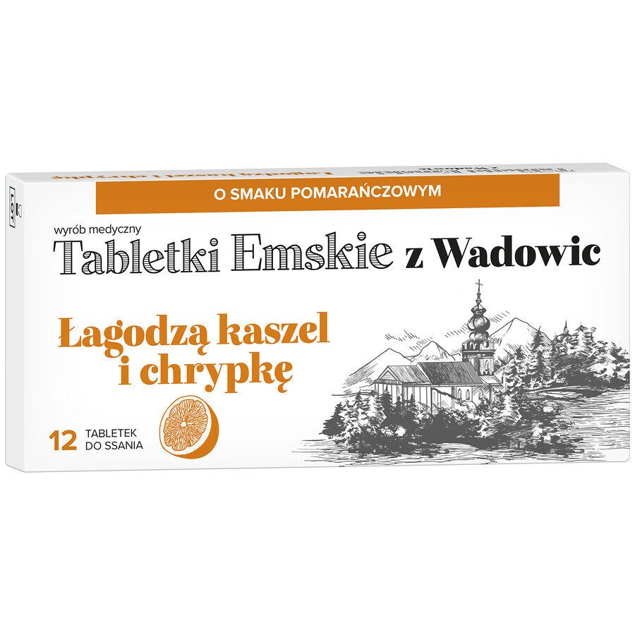 Emskie z Wadowic tablets, orange flavor, 12 tablets