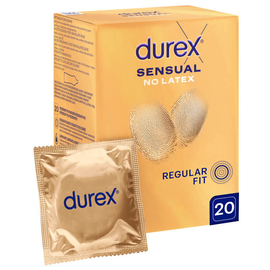 Durex Sensual No Latex, préservatifs sans latex, 20 pièces