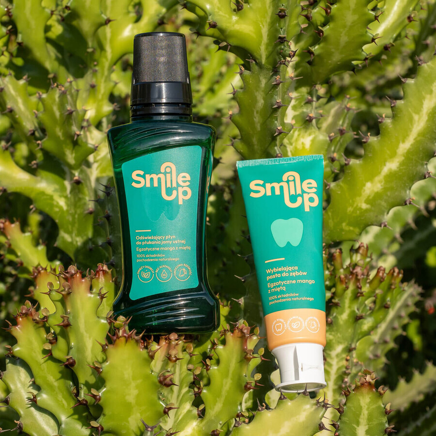 Kit SmileUp, dentifricio sbiancante, mango esotico con menta, 75 ml + collutorio rinfrescante, mango esotico con menta, 250 ml