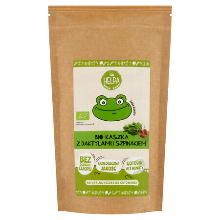 Mum's Helpa Organic Porridge à l'avoine avec des dattes et des épinards, sans lait, sans sucre ajouté, 200 g