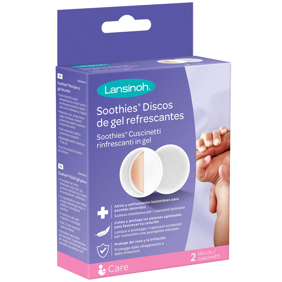 Lansinoh Soothies, compresses de gel réfrigérant, 2 pièces