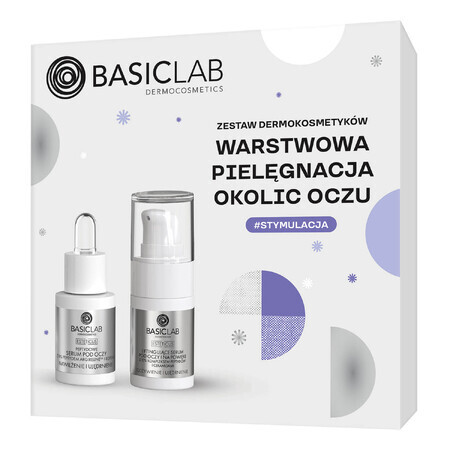 BasicLab Layer Eye Care Set, siero peptidico, 15 ml + siero rassodante, 15 ml