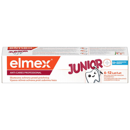 Elmex Anti-Caries Professional Junior, dentifrice pour enfants, 6-12 ans, 75 ml