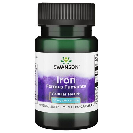 Swanson Iron Fumarate, fumarate de fer, 60 gélules