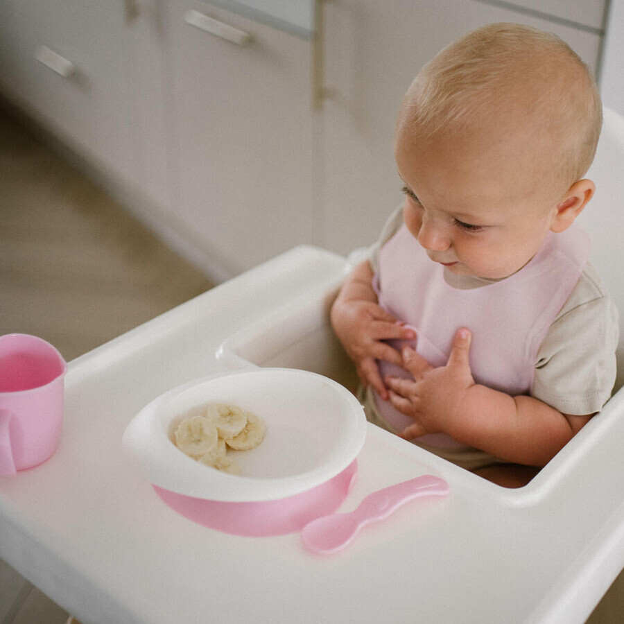 BabyOno, bavoir en silicone ultra-mince, rose, à partir de 6 mois, 1 pc