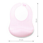 BabyOno, bavoir en silicone ultra-mince, rose, à partir de 6 mois, 1 pc