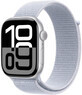 Apple Watch Series 10 GPS + Cellular 42mm Bo&#238;tier en aluminium argent&#233; avec boucle sport Blue Cloud