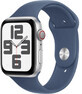 Apple Watch SE GPS + Cellulaire 44mm Bo&#238;tier aluminium argent&#233; avec bracelet sport en denim - M/L