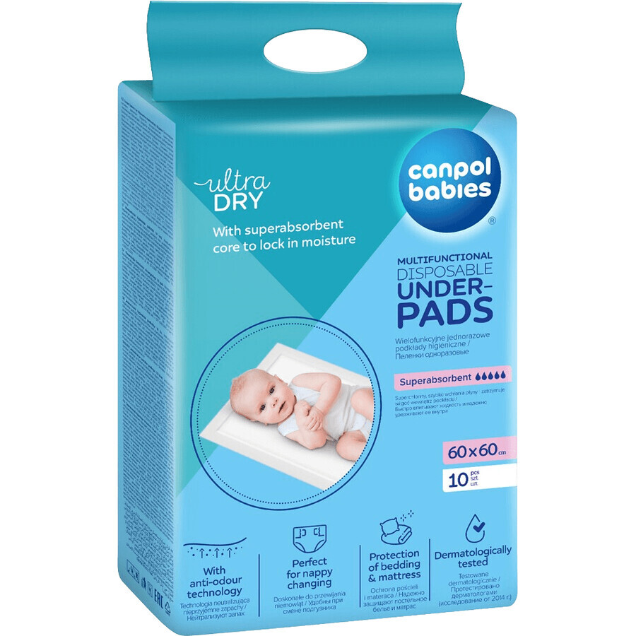 Disposable sanitary pads for children Canpol 60x60cm 10 pcs