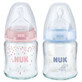 Glasflasche mit Silikonsauger M1, 120 ml, 0-6 Monate, Nuk