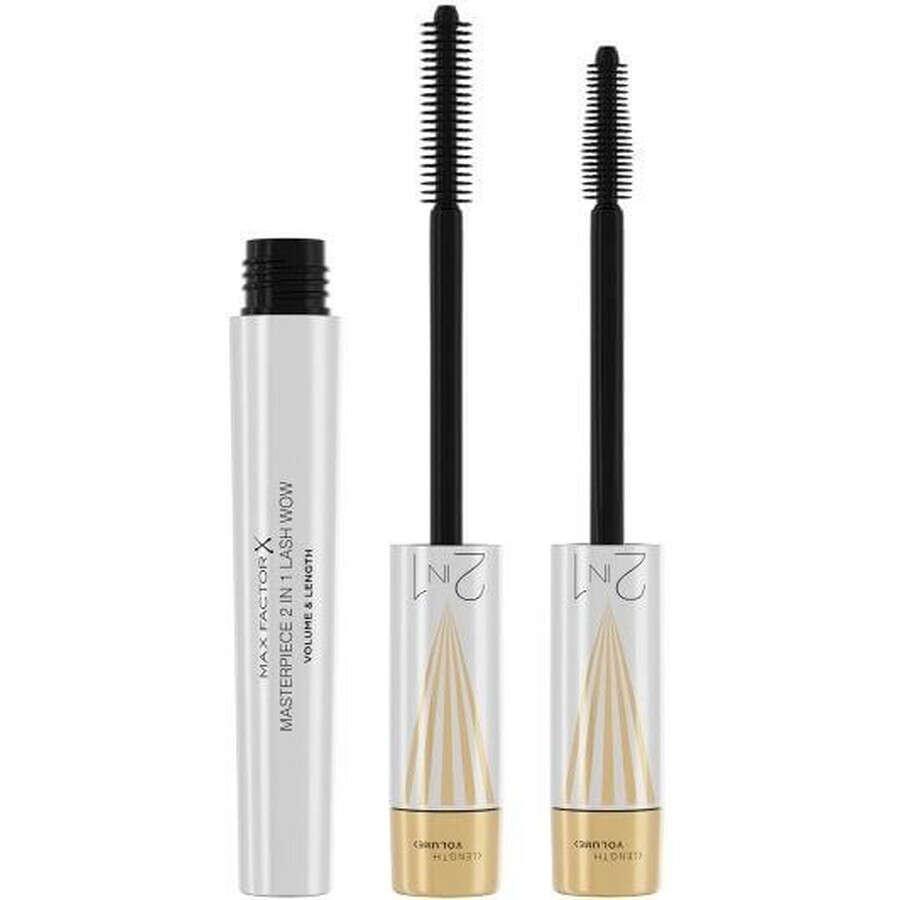 Max Factor Masterpiece 2in1 Lash Wow Mascara pentru alungire și volum 001 Black 7 ml