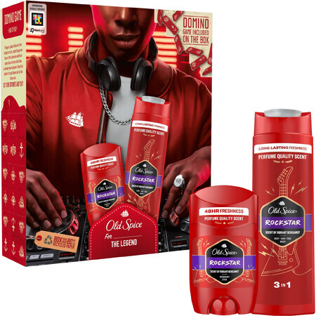 Set cadou Old Spice Rockstar cu deodorant solid 50 ml și gel de duș 400 ml