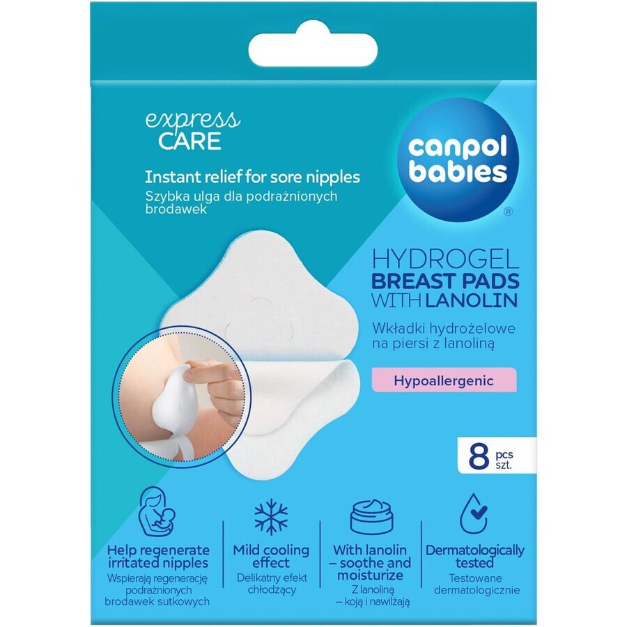 Coussinets mammaires en lanoline hydrogel pour enfants Canpol 8 pcs