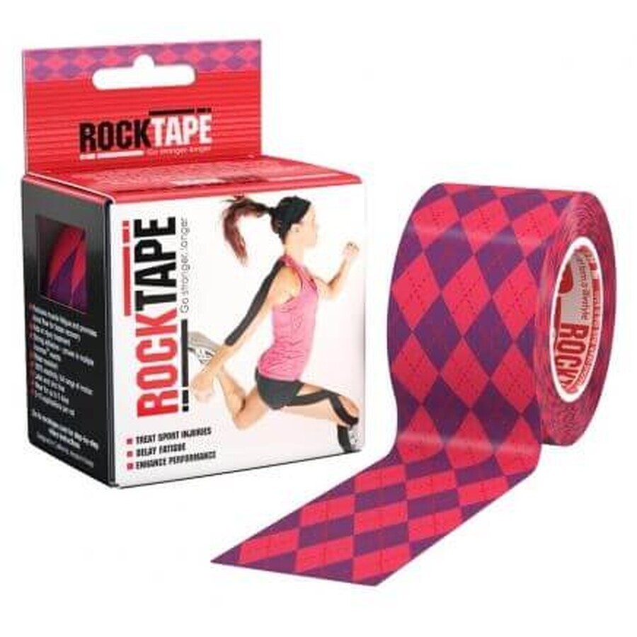 Bande kinésiologique RockTape Design - rose agryle 5 m