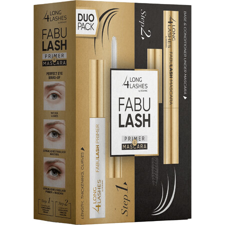 Long 4 Lashes Fabulash Fabulash Primer 9 ml + Mascara 10 ml 2 pièces