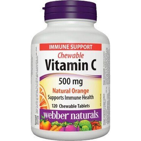 Webber Naturals Vitamine C 500 mg orange naturelle, 120 pcs