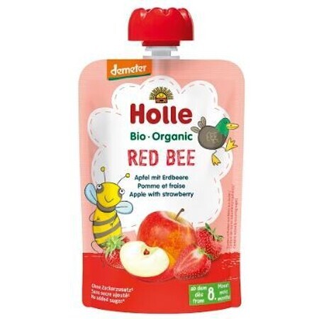 Holle Organic Puree - Red Bee - Pomme avec fraises 100 g