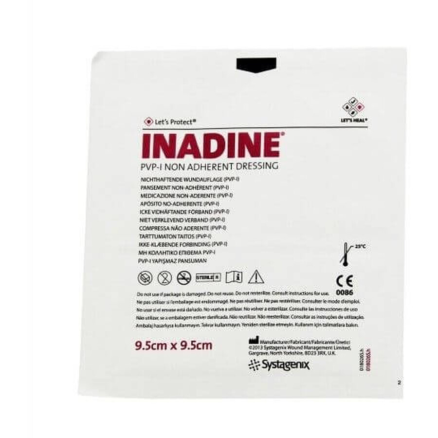 Capuchon non adhésif Inadine Povidone Iodine