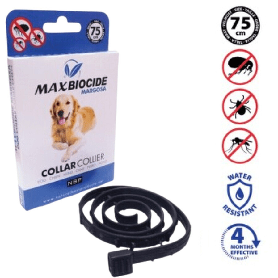 Max Biocide Margosa Collar DOG, Collier pour chiens 75 cm