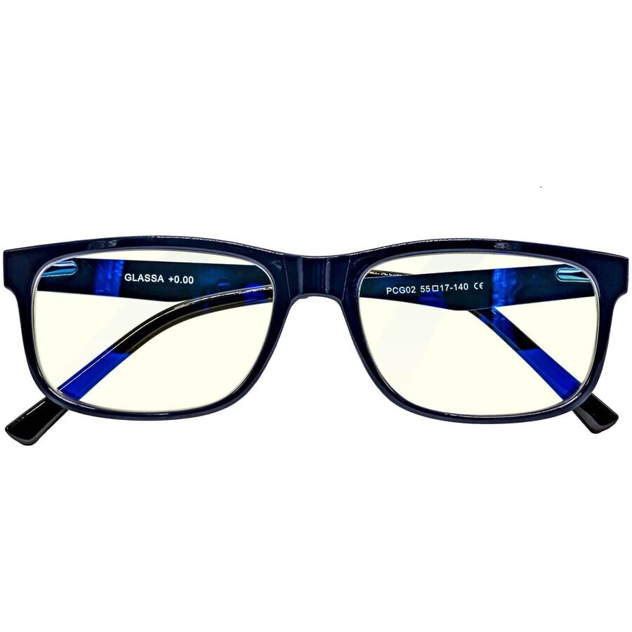 Glassa Lunettes d'ordinateur PCG02 D1,5 noir/bleu