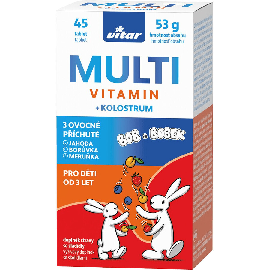 Vitar Kids Multivitamine + Colostrum 45 comprimés