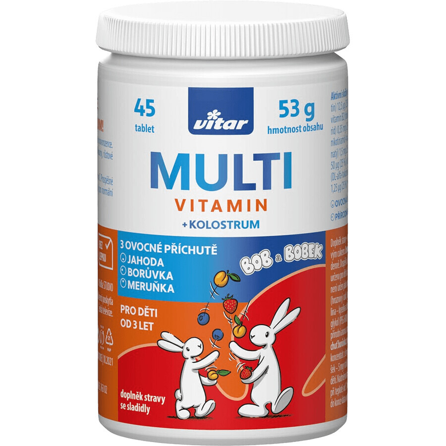 Vitar Kids Multivitamine + Colostrum 45 comprimés