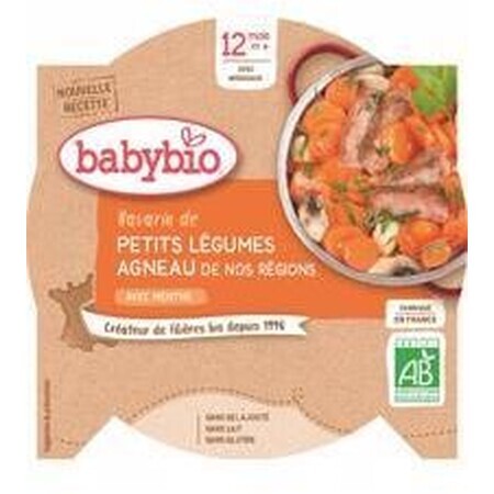 Menu Babybio légumes vapeur à l'agneau 230 g