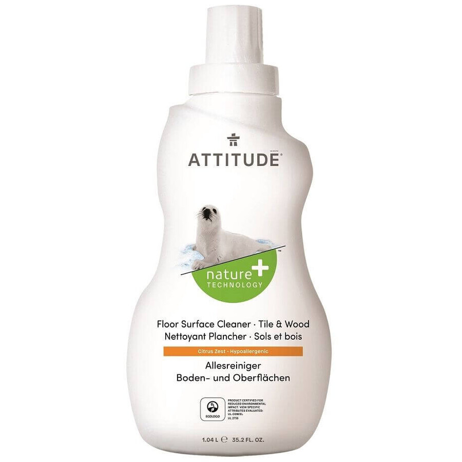 Attitude Nettoyant pour sols et bois aromatisé au zeste de citron 1040 ml