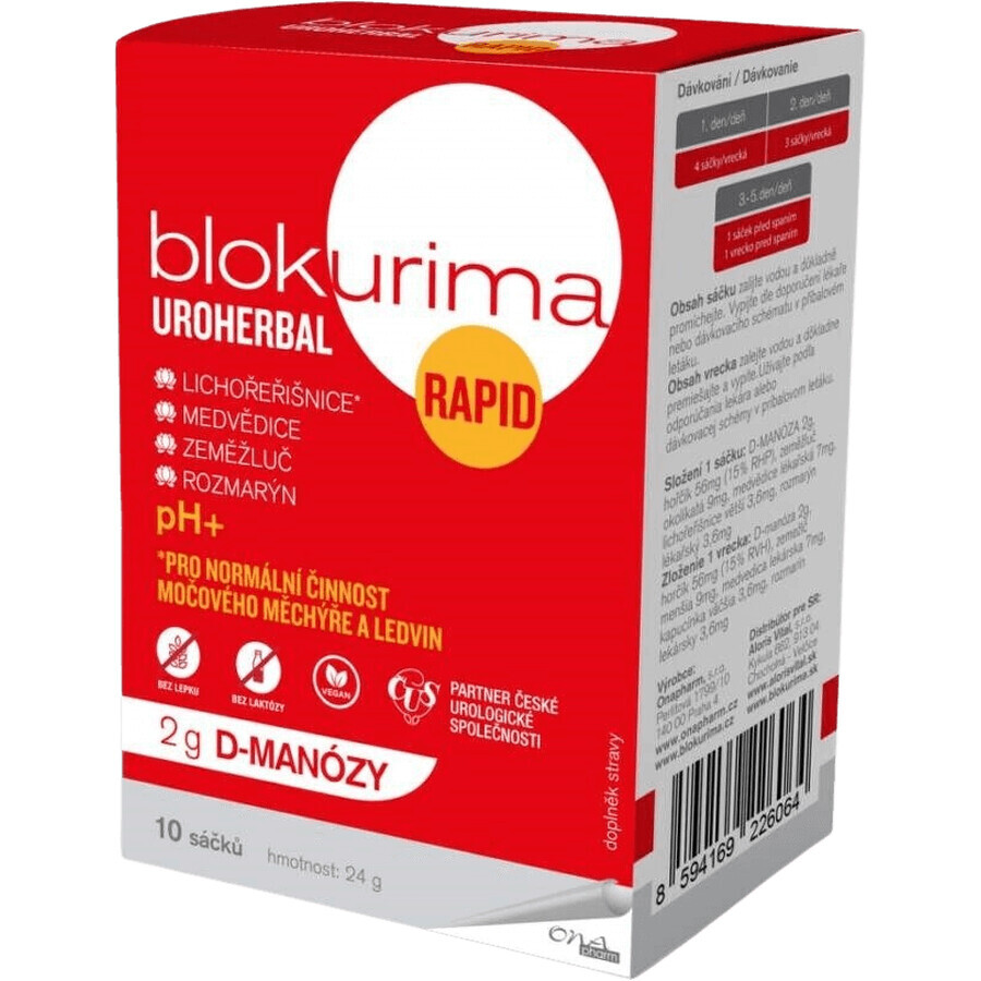 Blokurima Uroherbal Rapid 2g D-mannose 10 x 2.3 g