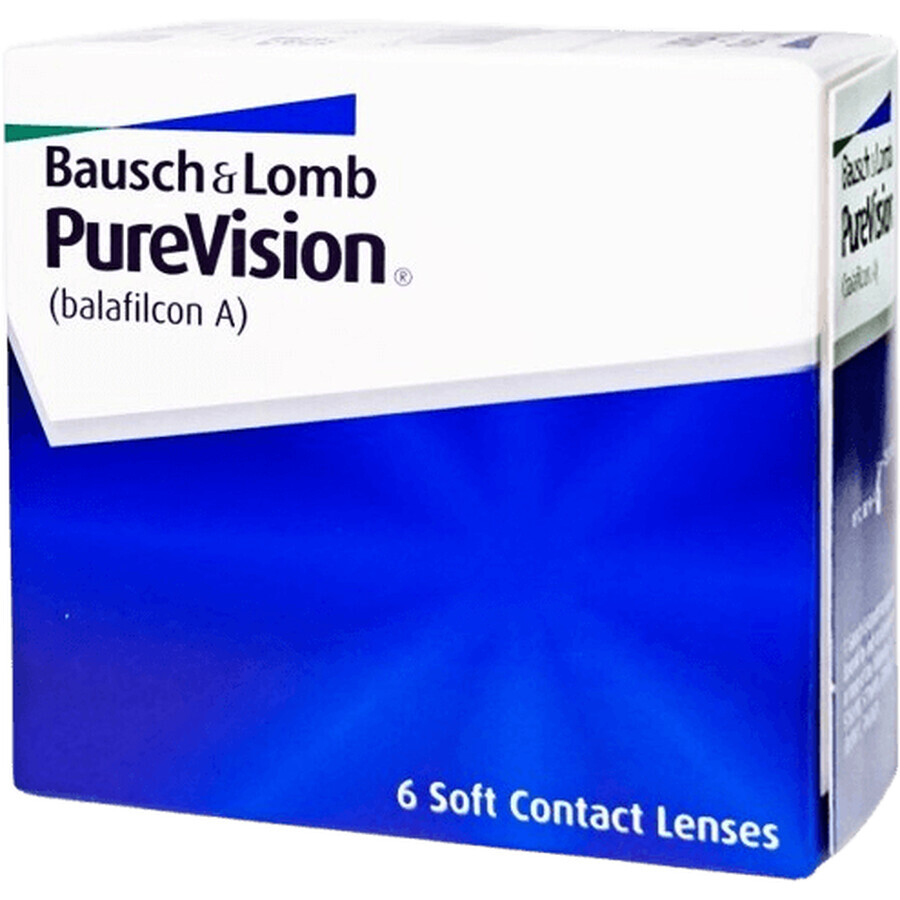 Lentilles de contact mensuelles Bausch & Lomb PureVision -6,00 6 pcs