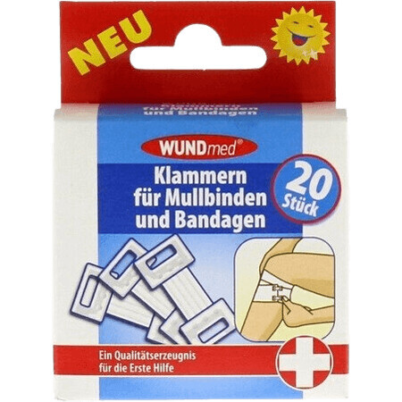 Clips de bandage blancs Wundmed 20 pcs