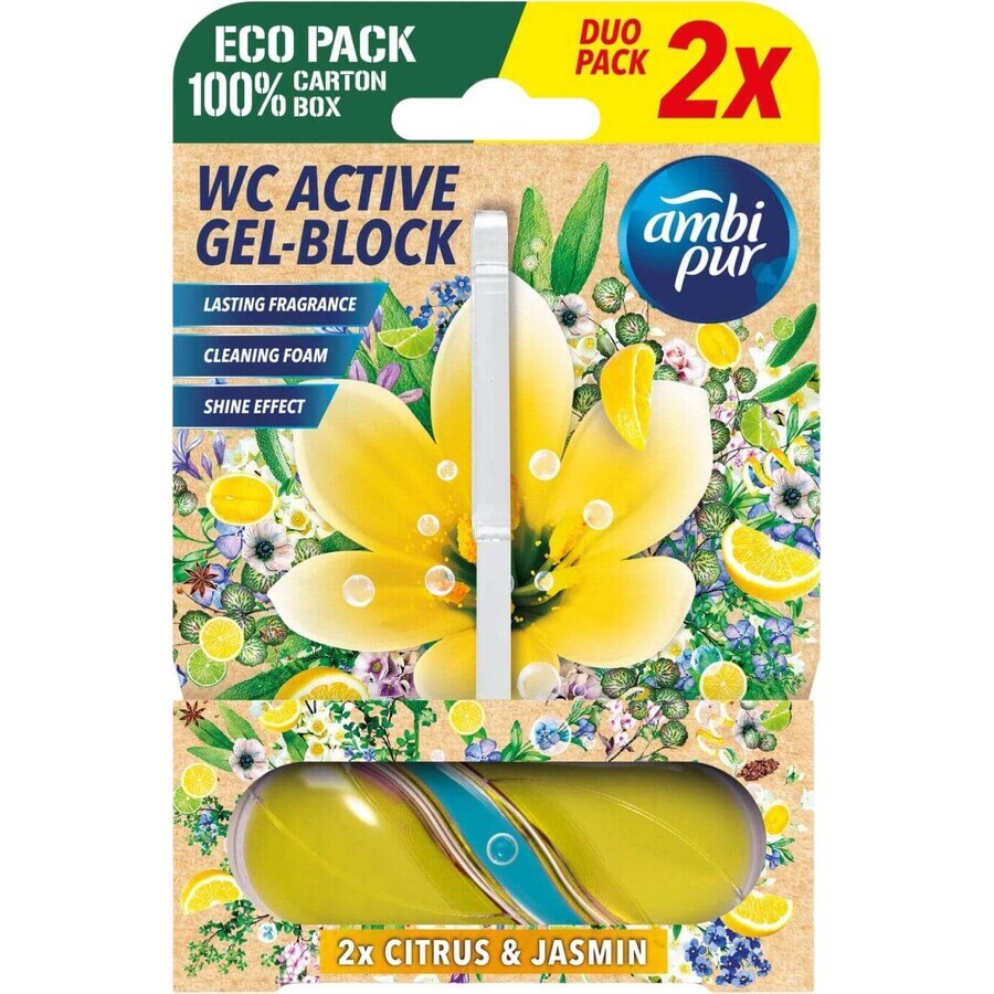 Ambipur Active gel-block citron et jasmin 2 x 45 g