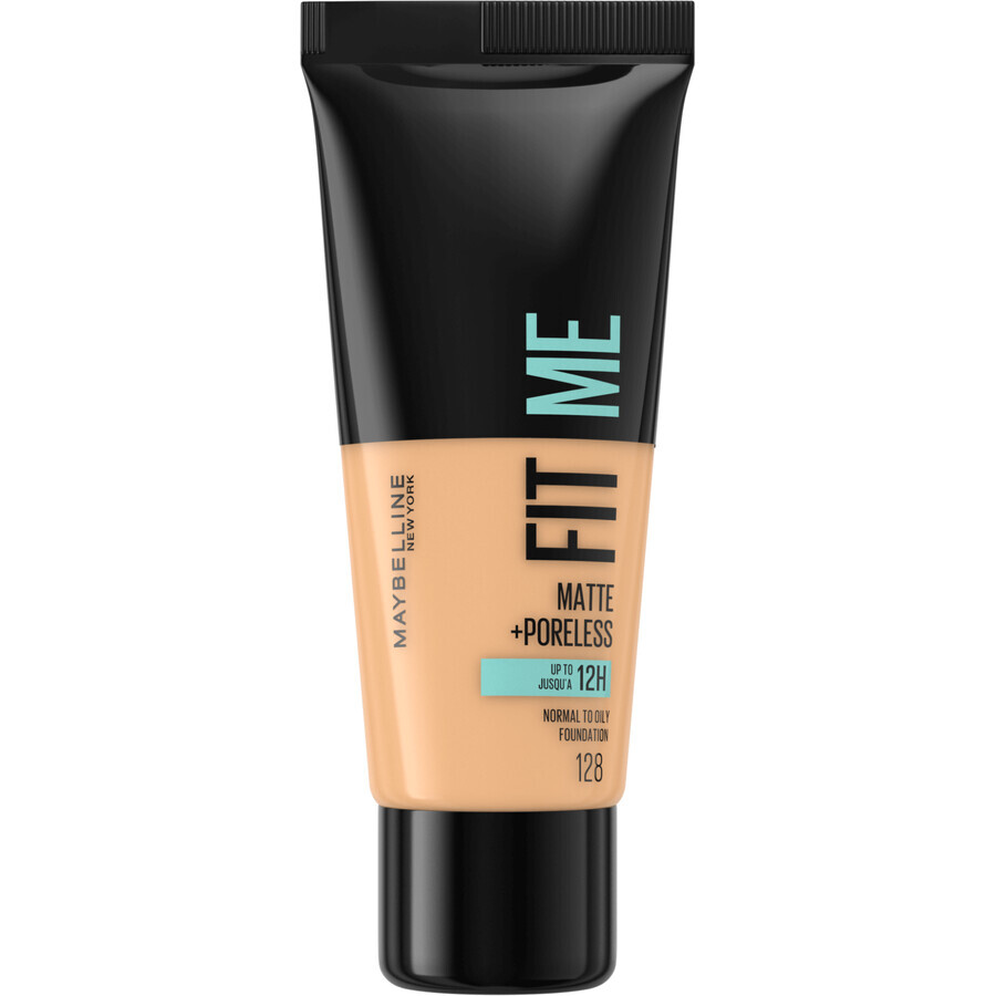 Maybelline New York NY Fit Me Matte and Poreless Makeup 128 Fond de teint matifiant pour peau normale et grasse 30 ml