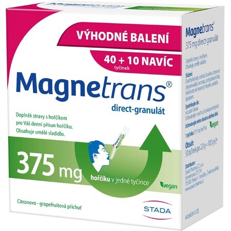 Magnetrans 375mg 40+10 comprimés granulés 50 sachets