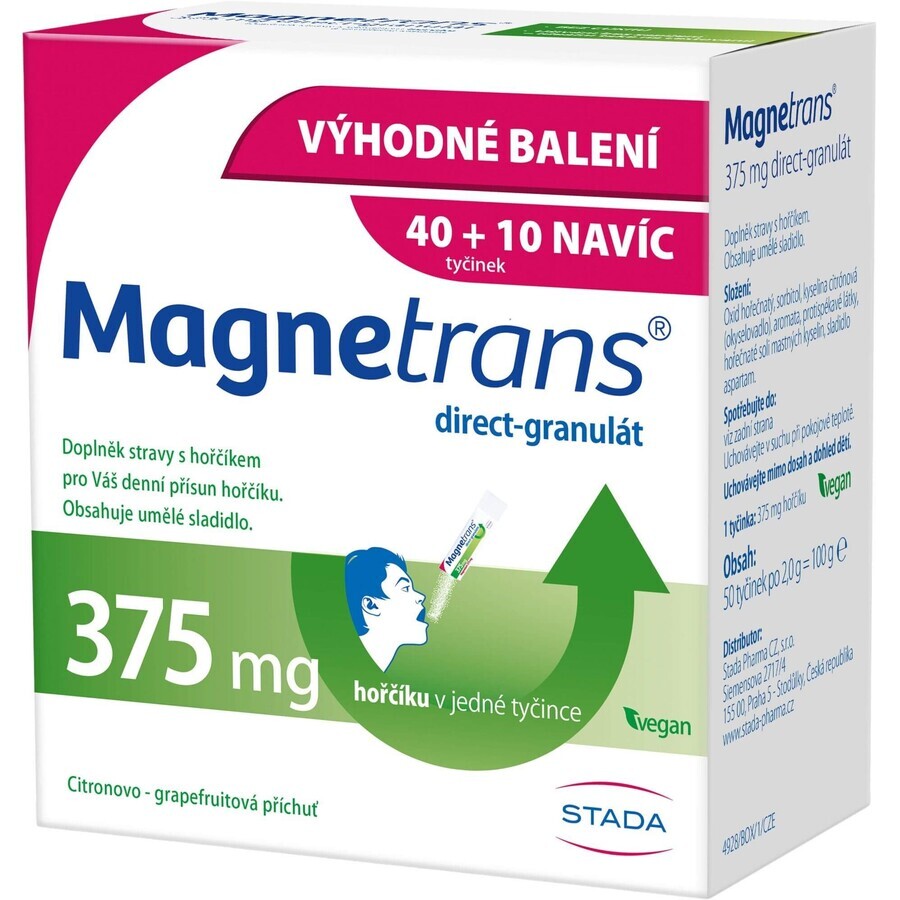 Magnetrans 375mg 40+10 comprimés granulés 50 sachets