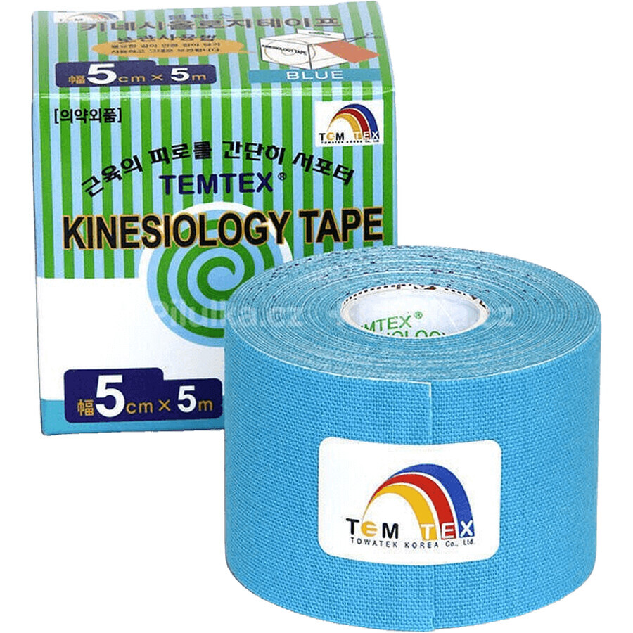 Temtex KINESOLOGY TAPE KINESOLOGY TAPE, bleu, 5 m