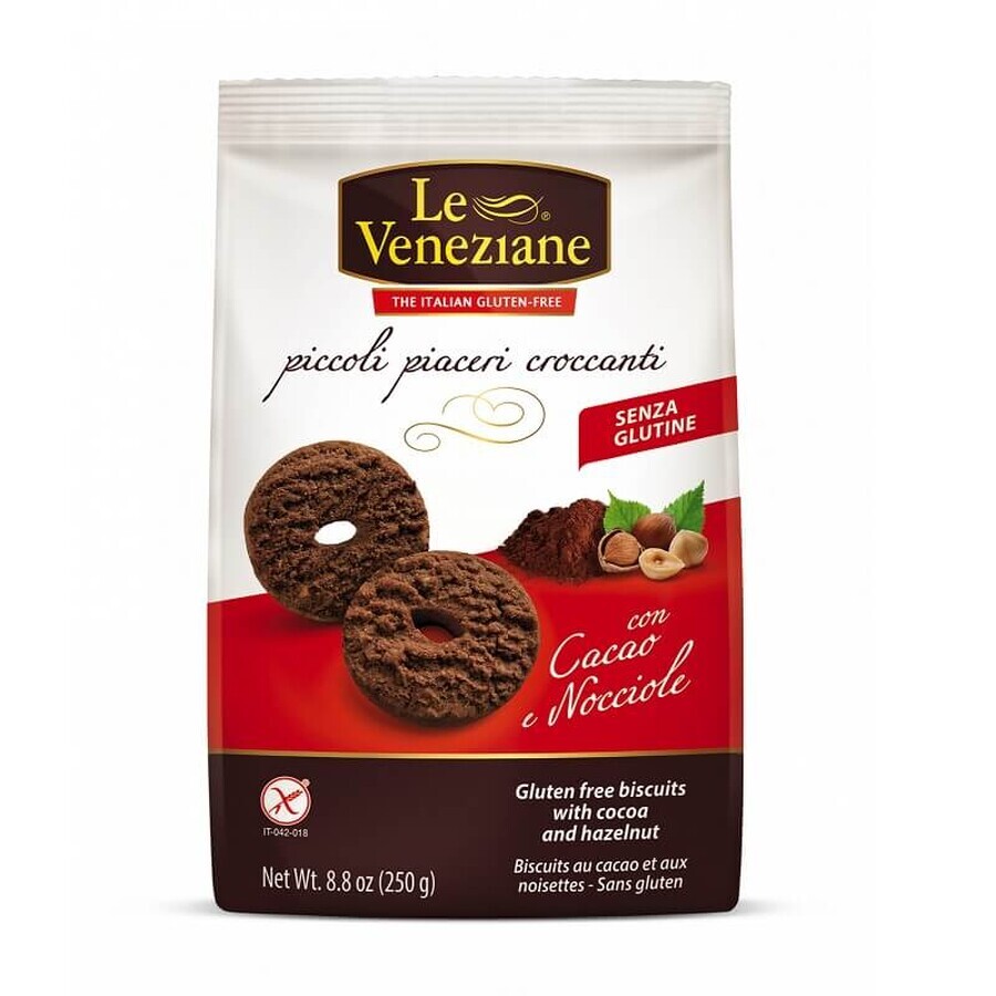 Biscuits with hazelnuts and cocoa, 250 g, Le Veneziane,