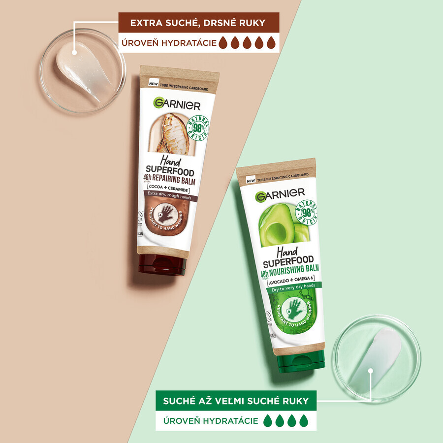 Garnier Hand Superfood crème régénératrice pour les mains au cacao 75 ml