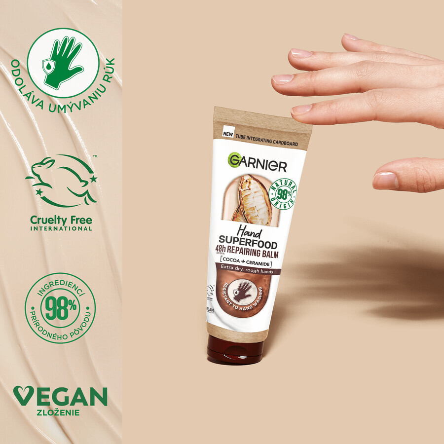 Garnier Hand Superfood crème régénératrice pour les mains au cacao 75 ml