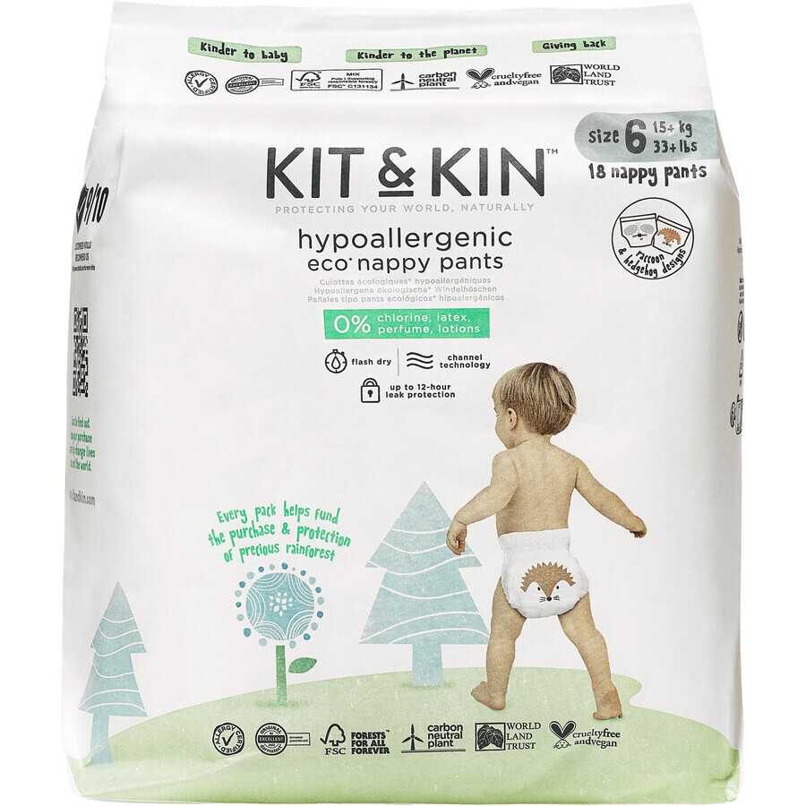 Kit & Kin Organic Culotte de protection, taille 6 18 pcs