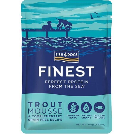 Fish4Dogs Sachet délicieux pour chiens 99% truite 100 g