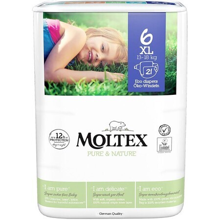 Couches Moltex Pure & Nature XL 13-18 kg 21 pcs