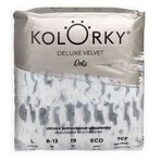 Kolorky Deluxe Velvet - Dots - L (8-13 kg) couches jetables bio avec surface en velours 19 pcs