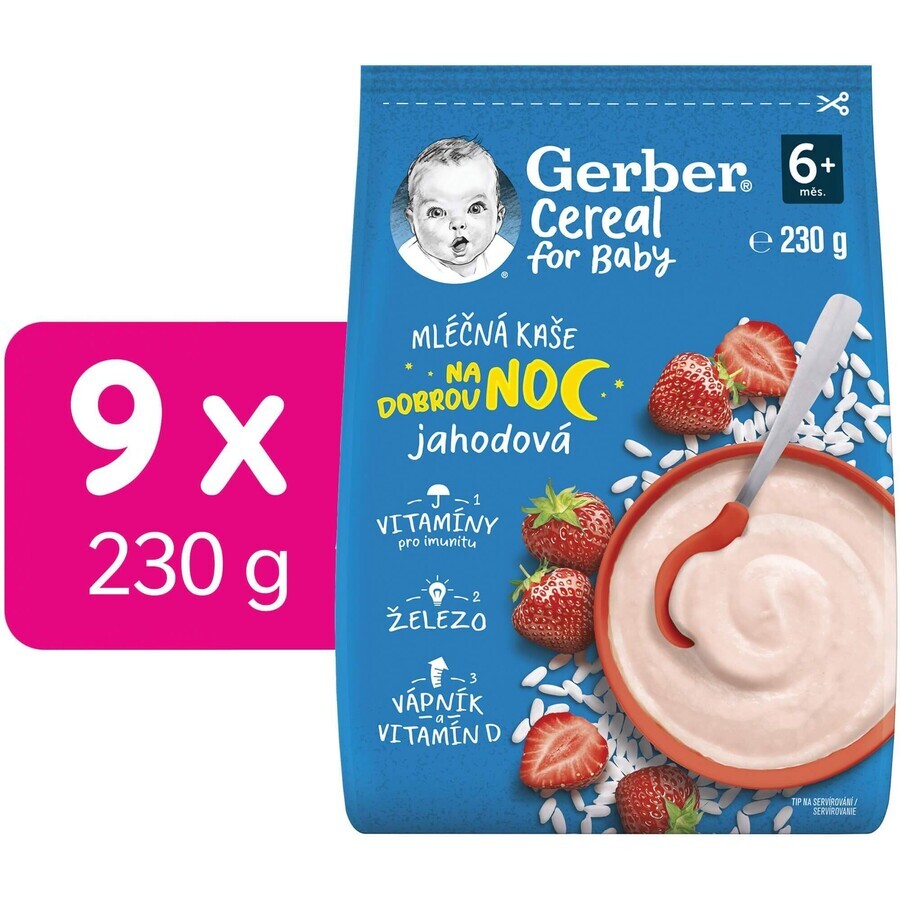 Gerber Cereal Cereal milk porridge strawberry good night 9 x 230 g