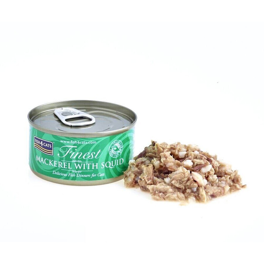 Fish4Cats Cibo in scatola per gatti Finest sgombro con calamari 70 g