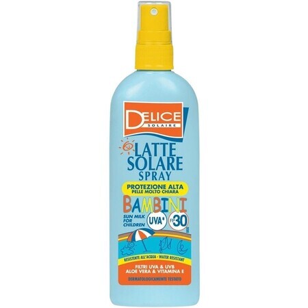 Delice Solaire Bambini Latte Solare Spray Lotion solaire pour enfants OF30 UVA&UVB 150 ml