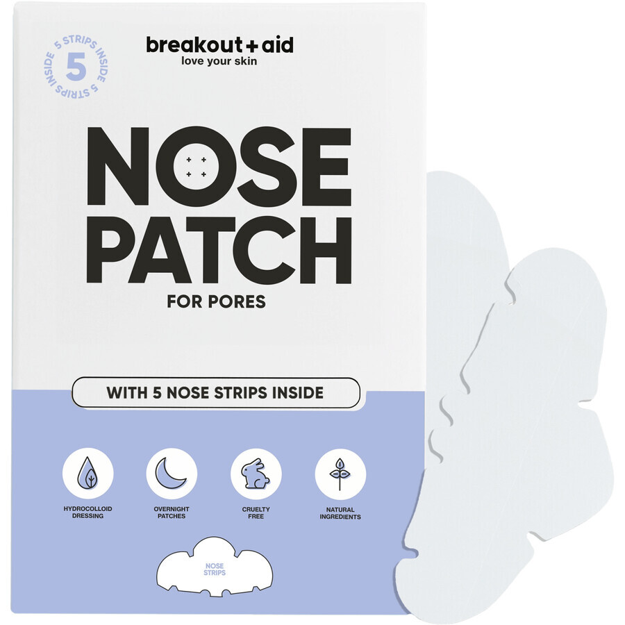 Breakout+aid Pansements nettoyants pour les pores dilatés du nez 5 pcs