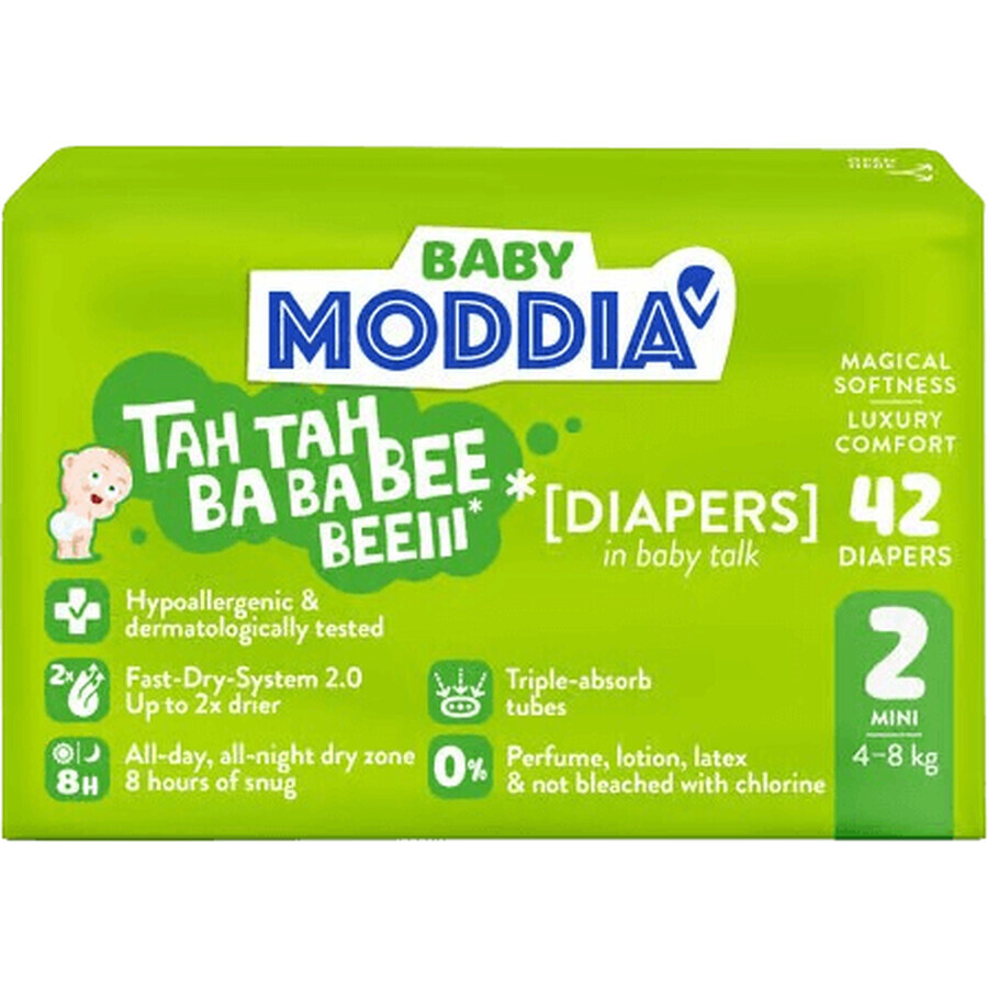 Moddia Baby Couches jetables 2 Mini (4-8 kg), 42 pcs